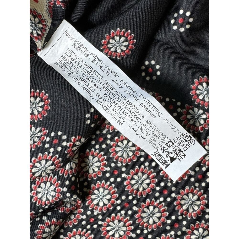Zara Patchwork Print Oversized Shirt Dress L Black Pink Scarf Tunic Asymmetric - Picture 7 of 10